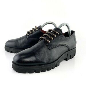 GOLDMUD Women Metal Strech Laces lugsole loafers